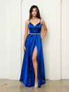 Load image into Gallery viewer, Long A-Line Prom Dress With Slit And Pockets By LA Merchandise LAV3506 - - Prom Dresses LAV