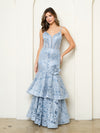 Load image into Gallery viewer, Formal Sleeveless Fit &amp; Flare Embroidered Evening Dress By LA Merchandise LAV3507 - Smokey Blue - Prom Dresses LAV