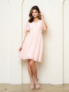 Load image into Gallery viewer, Knee-Length A-Line Cocktail Dress By LA Merchandise LAV3508 - Blush - Cocktail Dresses LAV