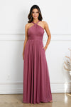 Load image into Gallery viewer, Long A-Line Formal Bridesmaid Dress By LA Merchandise LAV3520 - Desert Rose - Formal Dresses LAV