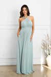 Load image into Gallery viewer, Long A-Line Formal Bridesmaid Dress By LA Merchandise LAV3520 - Sage - Formal Dresses LAV