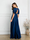 Load image into Gallery viewer, Long A-Line Formal Evening Dress With Structured Seams By LA Merchandise LAV3523