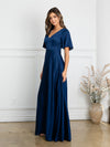 Load image into Gallery viewer, Long A-Line Formal Evening Dress With Structured Seams By LA Merchandise LAV3523