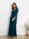 Load image into Gallery viewer, Two-Piece Beaded Formal Evening Dress Set By LA Merchandise LAV3527 - Hunter Green - Formal Dresses LAV