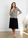 Load image into Gallery viewer, Short Mother Of The Bride Jacket Cocktail Dress Set By LA Merchandise LAV3530 - Black Gold - Mother of the Bride Dresses LAV