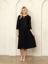 Load image into Gallery viewer, LAV3534 Wholesale 2-Piece Set Sequin Lace Chiffon Dress with Jacket for Mother of the Bride - BLACK - Mother of the Bride Dress LAV