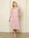 Load image into Gallery viewer, LAV3534 Wholesale 2-Piece Set Sequin Lace Chiffon Dress with Jacket for Mother of the Bride - DUSTY ROSE - Mother of the Bride Dress LAV