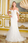 Load image into Gallery viewer, LAS3713 Wholesale Off-White Fitted Lace Wedding Dress Corset Back Bridal Gown with Train