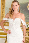 Load image into Gallery viewer, LAS3713 Wholesale Off-White Fitted Lace Wedding Dress Corset Back Bridal Gown with Train