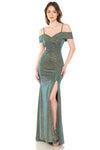 Load image into Gallery viewer, La Merchandise LN5213 Shiny Off Shoulder Long Stretchy Evening Gown