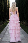 Load image into Gallery viewer, LAF8501 Wholesale Rhinestone Corset Tiered Ruffle A-Line Gown Sequin Bodice Formal Prom Dress