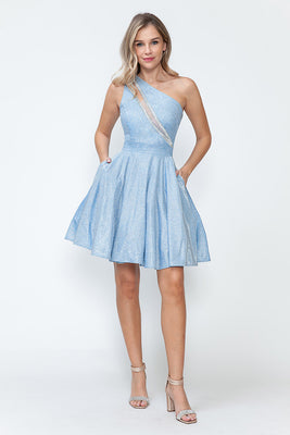 Wholesale Graduation Dress Asymmetrical One Shoulder Dress By LAF5272