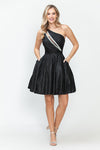 Load image into Gallery viewer, Wholesale Graduation Dress Asymmetrical One Shoulder Dress By LAF5272