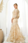 Load image into Gallery viewer, Formal Floral Lace Mermaid Evening Gown with Bolero Jacket By LA Merchandise LAV5250 - - Formal Dresses LAV