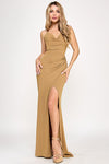 Load image into Gallery viewer, Wholesale Spaghetti Strap Glitter Gown with Slit and Lace-Up Back By LAF8380