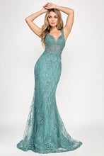 Load image into Gallery viewer, Wholesale Elegant Beaded Lace Mermaid Evening Gown with Corset Back By LAF8350