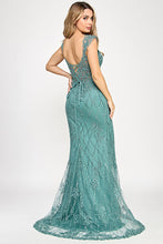 Load image into Gallery viewer, Wholesale Elegant Beaded Lace Mermaid Evening Gown with Corset Back By LAF8350