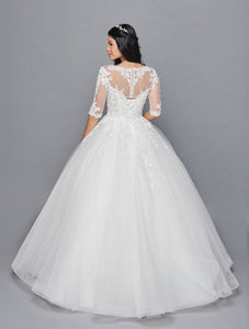 LA Merchandise LADK421 3/4 Sleeves Wedding Formal Gown