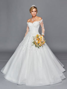 LA Merchandise LADK437 Long Sleeves A-line Wedding Reception Dress