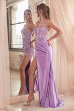 Load image into Gallery viewer, LA Merchandise LARCD439 Spaghetti Straps Bustier Glitter Prom Gown