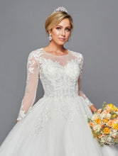 Load image into Gallery viewer, LA Merchandise LADK443 Cut Out Back Long Sleeve Bridal Gown