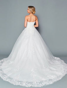 LA Merchandise LADK449 Sweetheart Lace Applique Wedding Long Gown