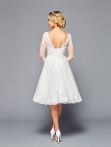 LA Merchandise LADK451 Knee Length Vintage Wedding Long Sleeves Dress