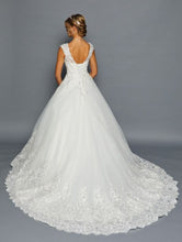Load image into Gallery viewer, LA Merchandise LADK456 Lace Applique Boat Neck Bridal Dress
