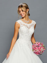 Load image into Gallery viewer, LA Merchandise LADK456 Lace Applique Boat Neck Bridal Dress