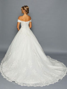 LA Merchandise LADK458 Off Shoulder Wedding Reception Ball Gown