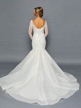 Load image into Gallery viewer, LA Merchandise LADK459 Long Sleeve Bridal Mermaid Wedding Gown