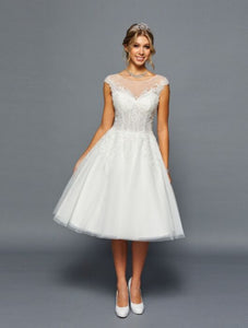 LA Merchandise LADK460 Cap Sleeve Vintage Bridal Corset Wedding Dress