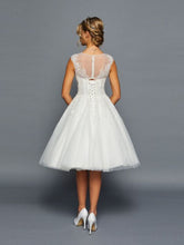 Load image into Gallery viewer, LA Merchandise LADK460 Cap Sleeve Vintage Bridal Corset Wedding Dress