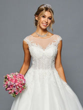 Load image into Gallery viewer, LA Merchandise LADK460 Cap Sleeve Vintage Bridal Corset Wedding Dress