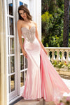 Load image into Gallery viewer, LAF8511 Wholesale Crystal Beaded Corset Satin Mermaid Prom Dress Strapless Sweetheart Gown - BABY PINK - Long Prom Dress LAF