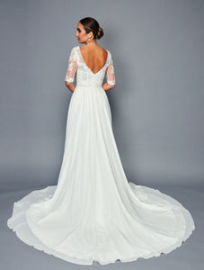 LA Merchandise LADK468 A-line Court Train Wedding Chiffon Dress