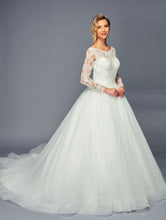 Load image into Gallery viewer, LA Merchandise LADK471 Chapel Train Wedding  Long Sleeves Bridal Gown