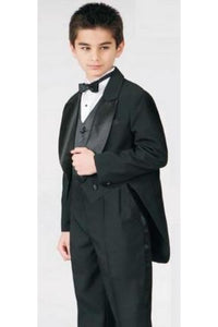 LA Merchandise LA8209 5pcs. Classic Boys Tuxedo With Tail - Black - Boys suits LA Merchandise