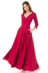 Load image into Gallery viewer, Wholesale Mother Of The Bride Dress 3/4 Sleeve A-Line Gown By LAF5243 - RED - Dress LAF