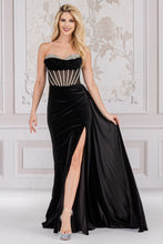 Load image into Gallery viewer, LA Merchandise LAA5051 Cowl Neck Velvet Prom Evening Corset Gown