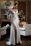 Cargar imagen en el visor de la galería, LAF8431 Wholesale Long Sleeve Beaded Mother of the Bride Dress Corset Mermaid Evening Gown - OFF-WHITE - Long Prom Dress LAF