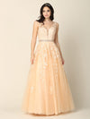 Load image into Gallery viewer, Wholesale Prom Dress Sleeveless Embroidered A-Line Ballgown By LAV5232 - CHAMPAGNE - Dress LAV