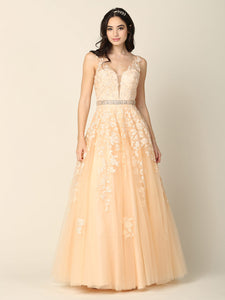 Wholesale Prom Dress Sleeveless Embroidered A-Line Ballgown By LAV5232