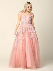 Wholesale Prom Dress Sleeveless Embroidered A-Line Ballgown By LAV5232