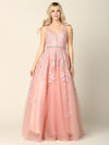 Load image into Gallery viewer, Wholesale Prom Dress Sleeveless Embroidered A-Line Ballgown By LAV5232 - DUSTY ROSE - Dress LAV