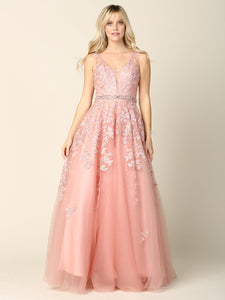 Wholesale Prom Dress Sleeveless Embroidered A-Line Ballgown By LAV5232