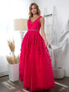 Load image into Gallery viewer, Wholesale Prom Dress Sleeveless Embroidered A-Line Ballgown By LAV5232 - FUCHSIA - Dress LAV