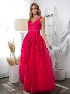 Wholesale Prom Dress Sleeveless Embroidered A-Line Ballgown By LAV5232
