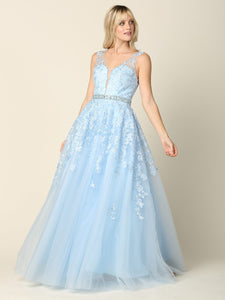 Wholesale Prom Dress Sleeveless Embroidered A-Line Ballgown By LAV5232