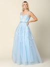 Load image into Gallery viewer, Wholesale Prom Dress Sleeveless Embroidered A-Line Ballgown By LAV5232 - ICE BLUE - Dress LAV